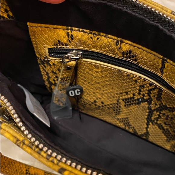 Two Opening Ceremony Leather Purses- Black and Yellow Python/Snake - Picture 4 of 10